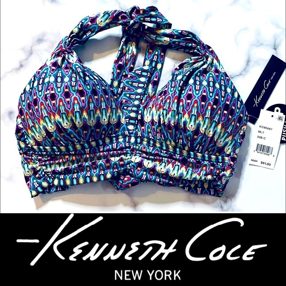 Kenneth Cole Push-Up Bikini Top, Size 32B/C, NWT. - Picture 1 of 3